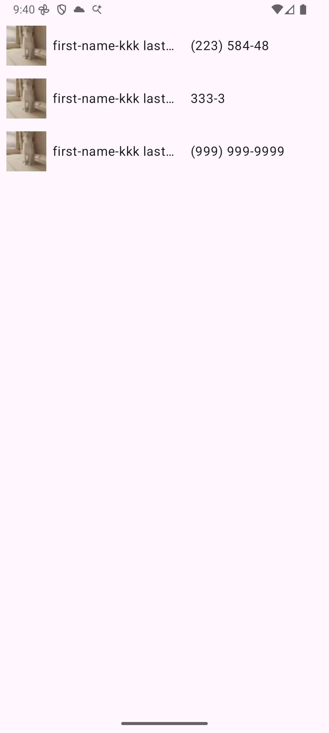 Contacts whitelist