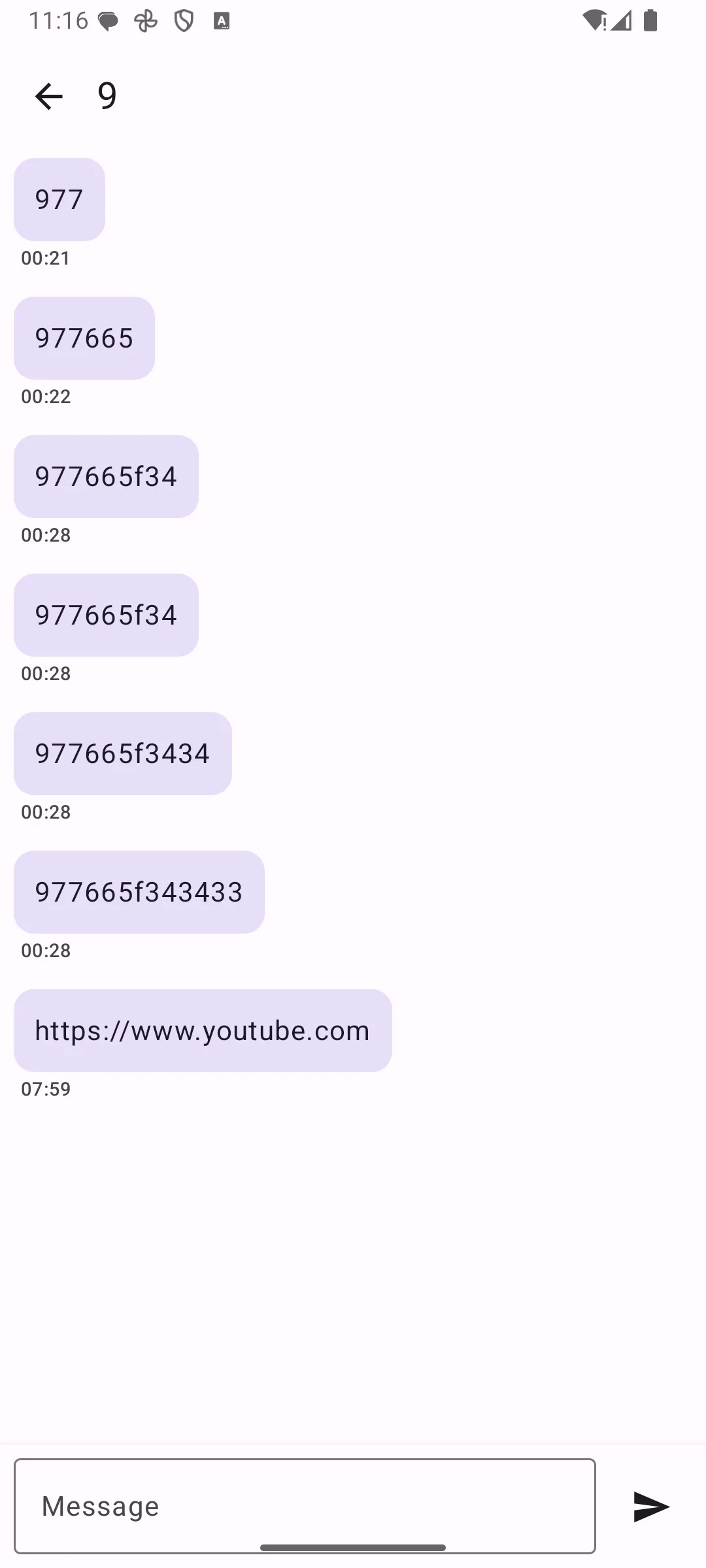 Message thread with links disabled